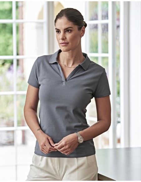 Womens Luxury Stretch V Polo5