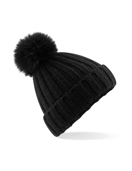 Verbier Fur Pop Pom Chunky Beanie0