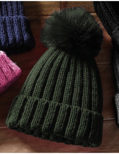 Verbier Fur Pop Pom Chunky Beanie6
