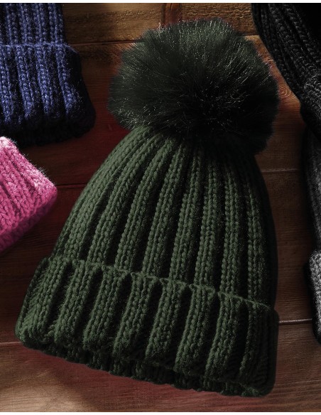 Verbier Fur Pop Pom Chunky Beanie6