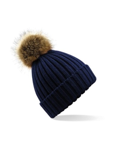 Fur Pop Pom Chunky Beanie2