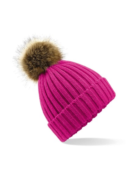 Fur Pop Pom Chunky Beanie5
