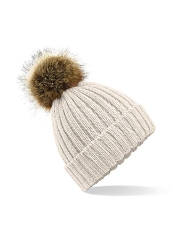Fur Pop Pom Chunky Beanie7