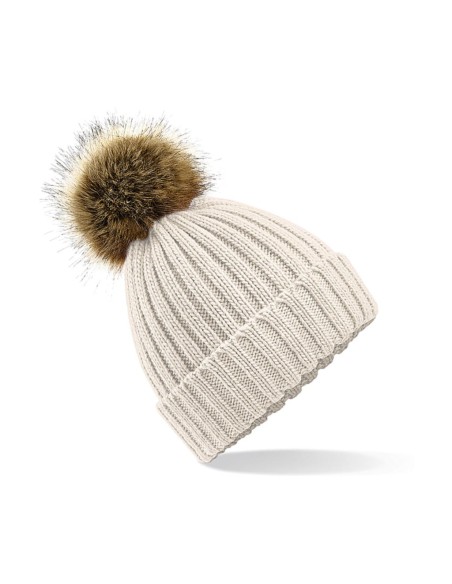 Fur Pop Pom Chunky Beanie7