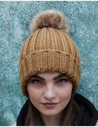 Fur Pop Pom Chunky Beanie8