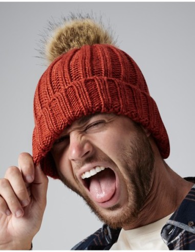 Fur Pop Pom Chunky Beanie10