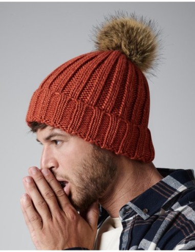 Fur Pop Pom Chunky Beanie12