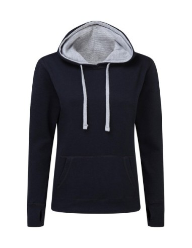 Contrast Hooded Sweatshirt Women0