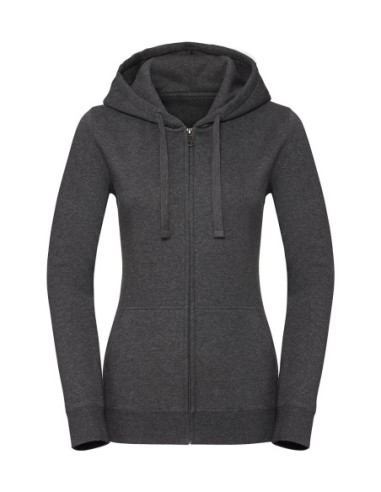 Ladies Authentic Melange Zipped Hood Sweat0