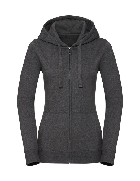 Ladies Authentic Melange Zipped Hood Sweat0