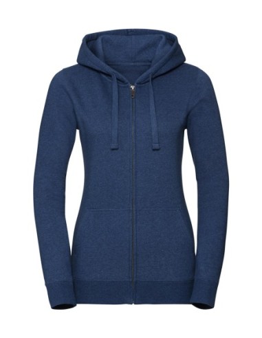Ladies Authentic Melange Zipped Hood Sweat2