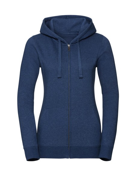 Ladies Authentic Melange Zipped Hood Sweat2