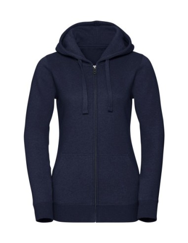 Ladies Authentic Melange Zipped Hood Sweat3