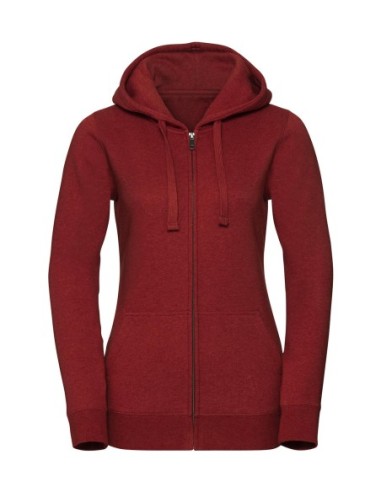 Ladies Authentic Melange Zipped Hood Sweat4