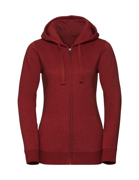 Ladies Authentic Melange Zipped Hood Sweat4