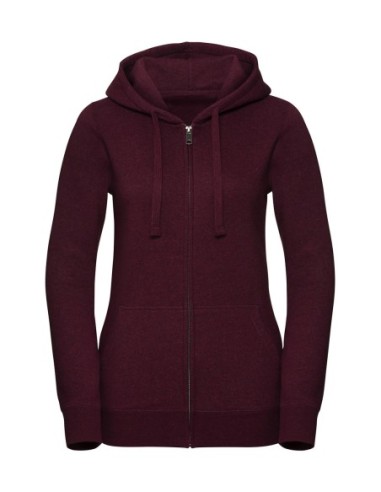 Ladies Authentic Melange Zipped Hood Sweat5