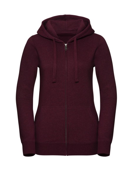 Ladies Authentic Melange Zipped Hood Sweat5