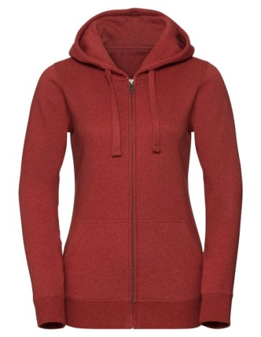 Ladies Authentic Melange Zipped Hood Sweat6