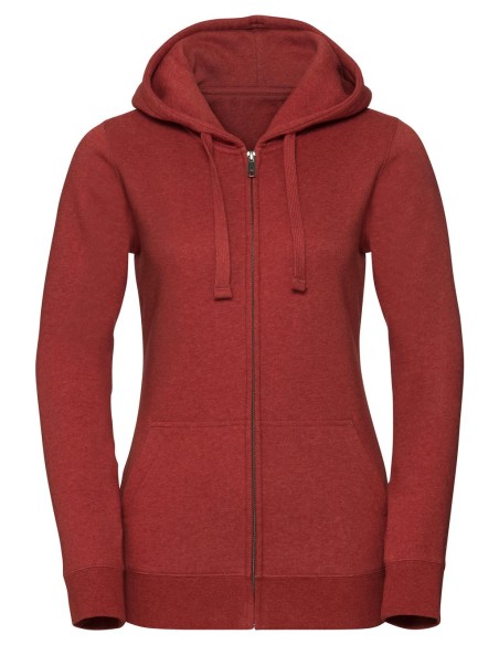 Ladies Authentic Melange Zipped Hood Sweat6