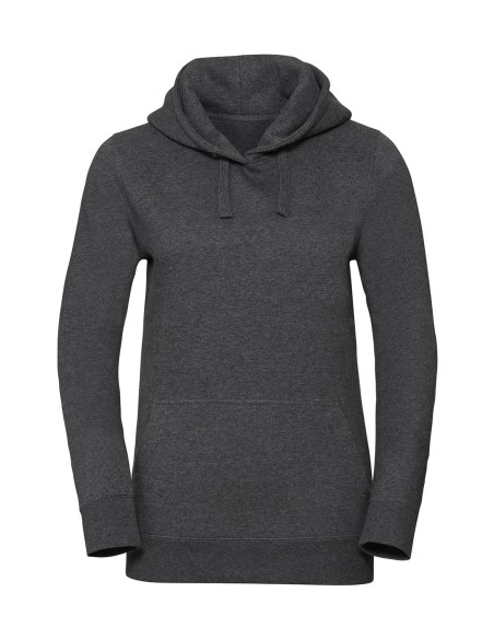 Ladies Authentic Melange Hooded Sweat0