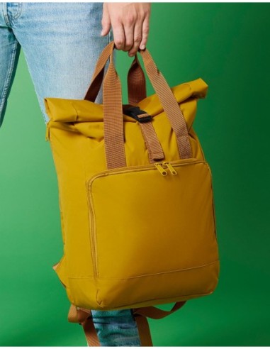 Recycled Twin Handle Roll-Top Laptop Backpack4