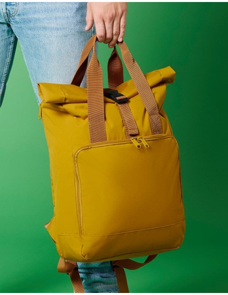 Recycled Twin Handle Roll-Top Laptop Backpack4