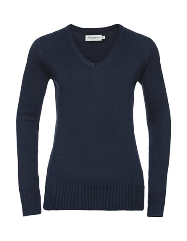 Ladies V-Neck Knitted Pullover2