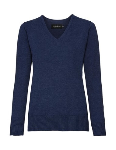 Ladies V-Neck Knitted Pullover3