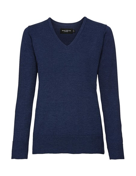 Ladies V-Neck Knitted Pullover3