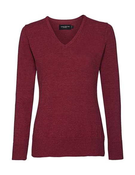Ladies V-Neck Knitted Pullover4