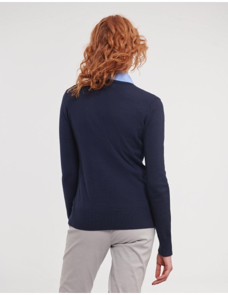 Ladies V-Neck Knitted Pullover8