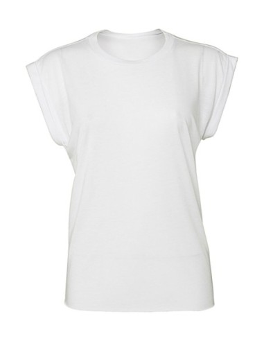 Womens Flowy Muscle Tee Rolled Cuff0