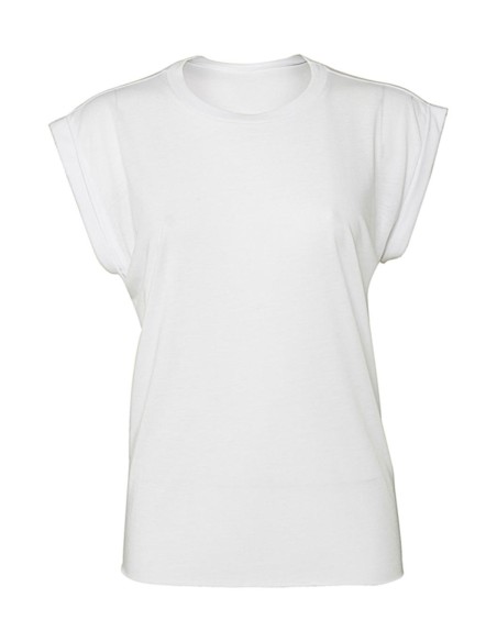 Womens Flowy Muscle Tee Rolled Cuff0