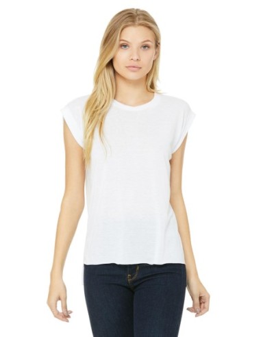 Womens Flowy Muscle Tee Rolled Cuff3