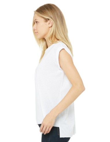 Womens Flowy Muscle Tee Rolled Cuff4