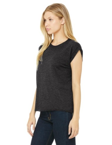 Womens Flowy Muscle Tee Rolled Cuff7