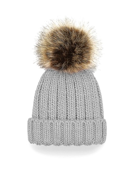 InfantJunior Fur Pom Pom Chunky Beanie1