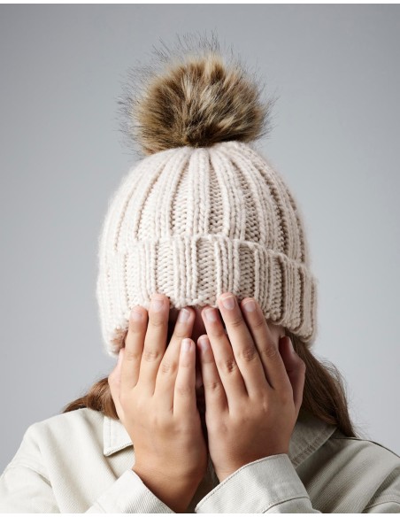 InfantJunior Fur Pom Pom Chunky Beanie4