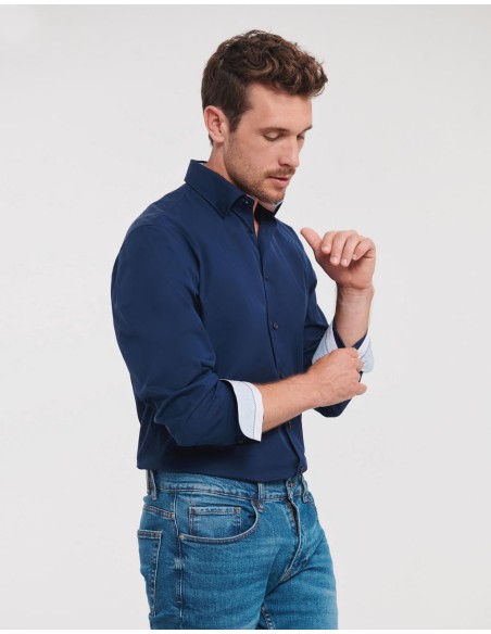 Mens LS Tailored Contrast Ultimate Stretch Shirt5