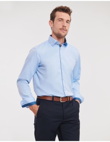 Tailored Contrast Herringbone Shirt LS3
