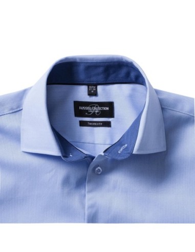 Tailored Contrast Herringbone Shirt LS8