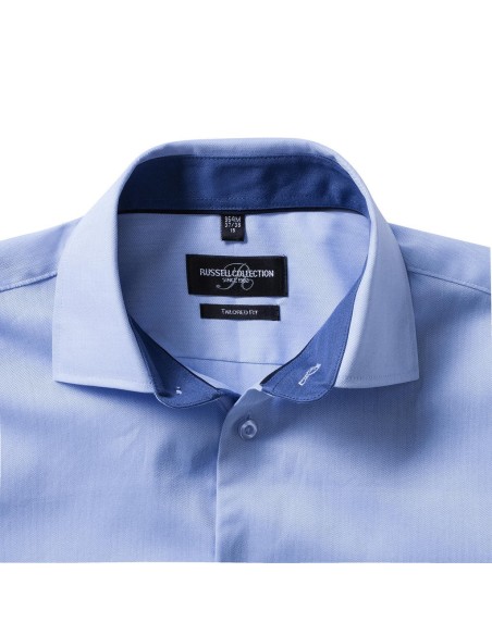 Tailored Contrast Herringbone Shirt LS8