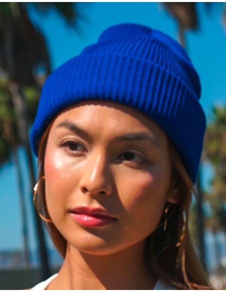 Recycled Yarn Ribbed Knit Beanie5