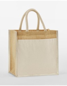 Cotton Pocket Natural Starched Jute Midi Tote0