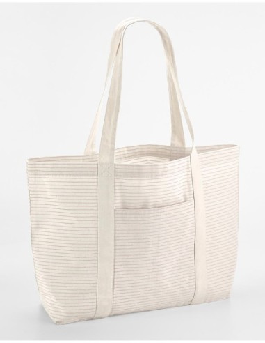 Striped Organic Cotton Shopper0