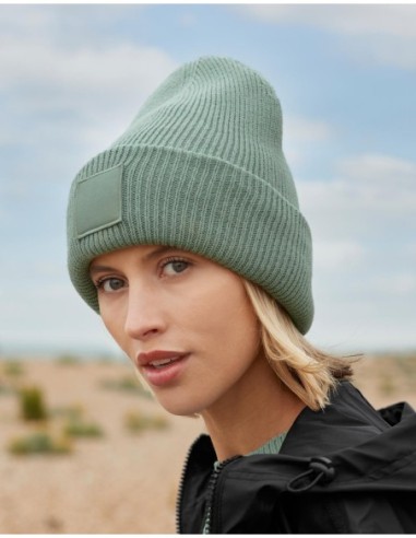 Deep Cuffed Tonal Patch Beanie0