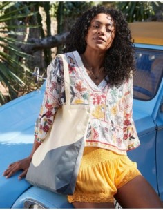 Organic Cotton Wave Print Maxi Tote0