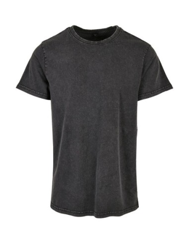 Acid Washed Round Neck Tee0