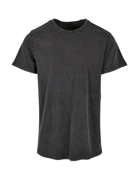 Acid Washed Round Neck Tee0