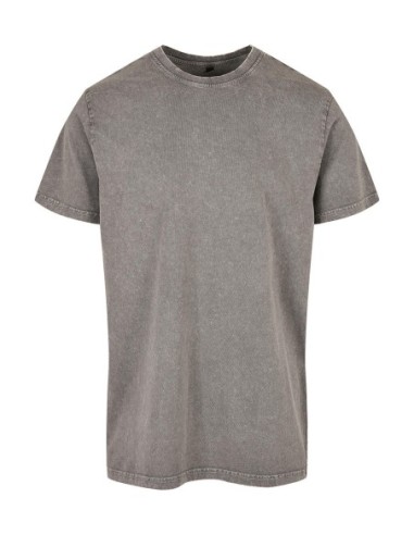 Acid Washed Round Neck Tee1